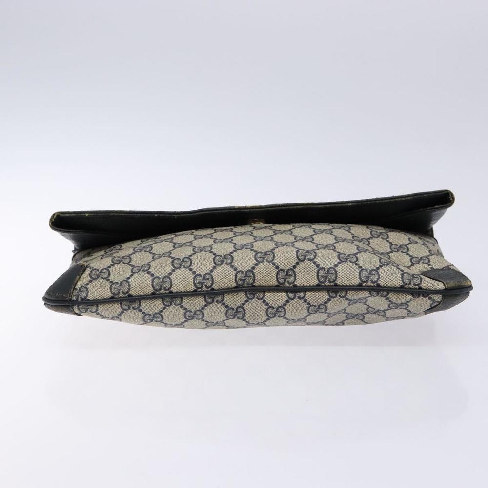 GUCCI GG Supreme Clutch Bag PVC Navy Gold 156 02 075 Auth sw1174 - Picture 7 of 16